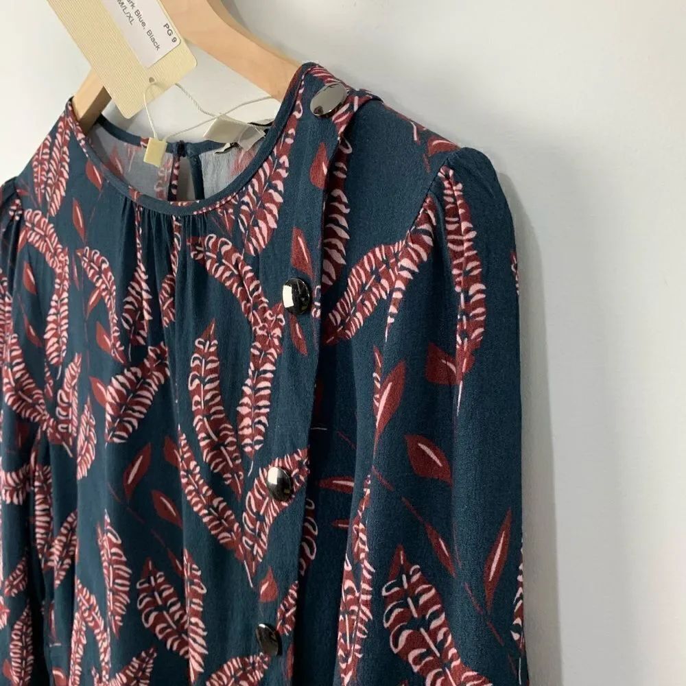 See U Soon Navy/Red Pattern Blouse S NWT - Picture 4 of 9